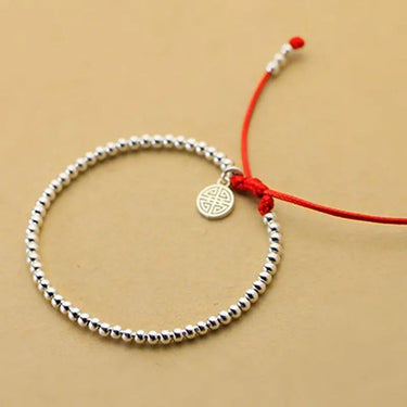 Sterling Silver Lucky Red Rope Prosperity Bracelet-Your Soul Place